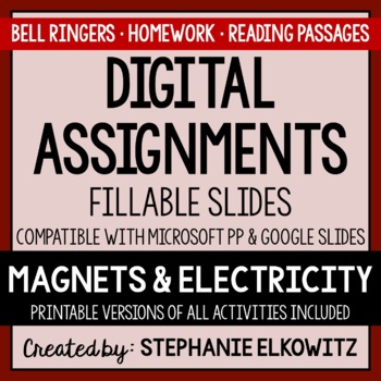 Preview of Magnets & Electricity Digital Activities | Distance Learning Digital Classrooms