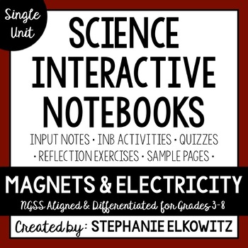 Preview of Magnets and Electricity Interactive Notebook Unit | Editable Notes