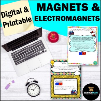 Preview of Magnets and Electromagnets Notes, Activity and Slides Guided Reading Digital 