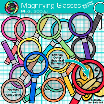 Preview of Magnifying Glass Clipart: Science Detective Sherlock Clip Art, Transparent PNG