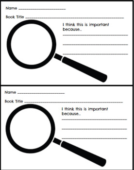Preview of Magnifying Glass Recording Sheet