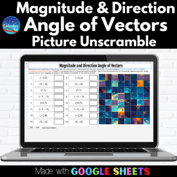 Preview of Magnitude and Direction Angle of Vectors Digital Picture Unscramble