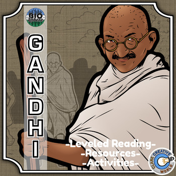 Preview of Mahatma Gandhi Biography - Reading, Digital INB, Slides & Activities