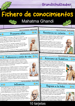 Preview of Mahatma Ghandi - Fichero de conocimientos - Personajes famosos (Español)