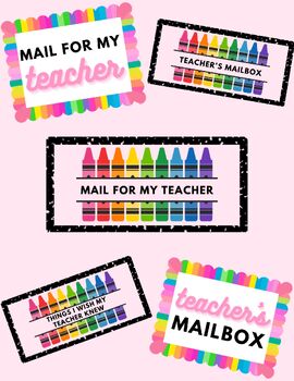 Preview of Mail For My Teacher - Teacher Mailbox Tag/Label