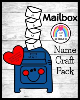 Preview of Valentine's Day Mailbox Name Craft Activity for Literacy Centers