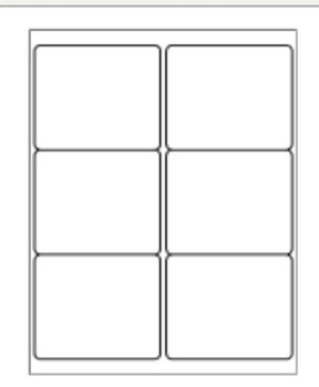 Preview of Mailing Label Template- 3 1/3 x 4 inches, 6 per sheet