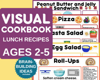 Preview of Main Dishes Cookbook, Visual Recipes for Ages 2-5, Teacher Gift for Parents