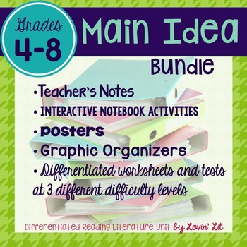 Preview of Main Idea and Supporting Details Bundle for Grades 4-8
