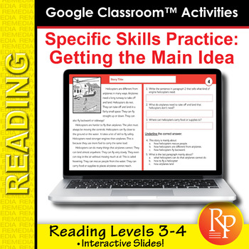 Preview of Main Idea Google Slides Digital Resource - 3rd Grade Reading Level