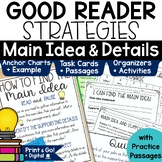 Main Idea Activities Graphic Organizers, Task Cards, Suppo