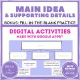 Main Idea Activity - Digital Drag & Drop - Google - Distan