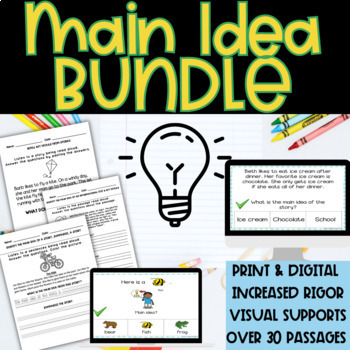 Preview of Main Idea And Supporting Details Main Idea Details Main Idea Task cards