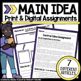 Main Idea and Supporting Details Assignments: Print & Digital