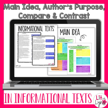 Preview of Main Idea & Author's Purpose - Informational Texts Activities