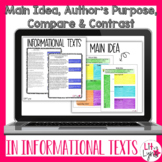 Main Idea & Author's Purpose - Informational Texts Activities