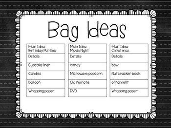 Main Idea Bags by The Blessed Teacher | Teachers Pay Teachers