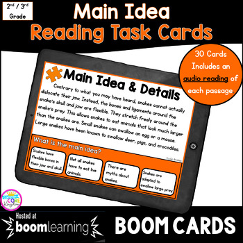 Preview of Main Idea Boom Cards™ 2nd & 3rd Grade - Digital Task Cards