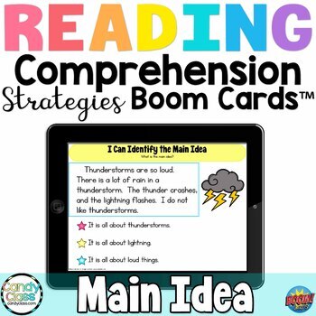 Preview of Main Idea Boom Cards Digital Reading Comprehension Strategies Passage Activities