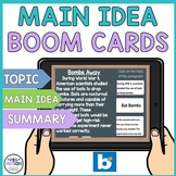 Main Idea Boom Cards in Informational Passages for Topic, 