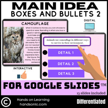 Preview of Main Idea Boxes and Bullets 2 for Google Slides
