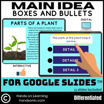 Preview of Main Idea Boxes and Bullets for Google Slides