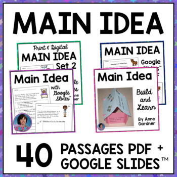 Preview of Main Idea & Supporting Details Passages Digital Morning Work Bundle {RTI, Sp Ed}