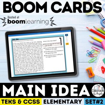 Preview of Main Idea Task Cards | Digital Boom Cards