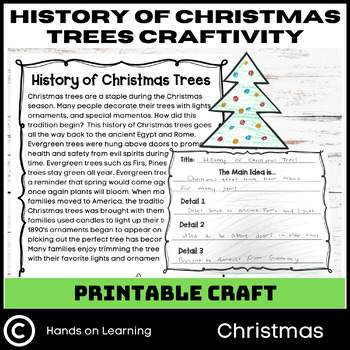 Preview of Main Idea Christmas Tree Craftivity