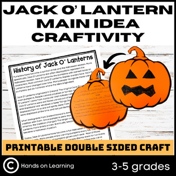 Preview of Main Idea Craftivity Halloween Jack O' Lantern