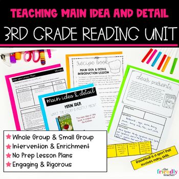 Preview of Main Idea & Detail Full Lesson Plans with Activities