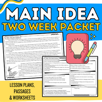 Preview of Main Idea & Details: 2 Weeks of Lesson Plans, Nonfiction Passages, & Activities