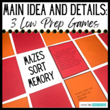 Main Idea & Details Centers - Fun Practice, Sort, Mazes - 