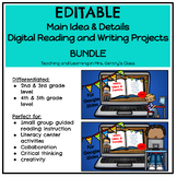 Main Idea & Details Digital Reading Projects Bundle - Dist