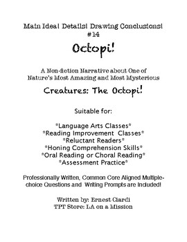 Preview of Main Idea! Details! Drawing Conclusions! #14: Octopi