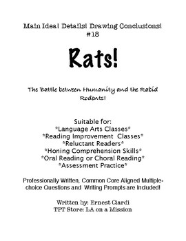 Preview of Main Idea! Details! Drawing Conclusions! #18: Rats!