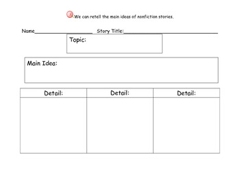 Preview of Main Idea & Details - Graphic Organizers for Nonfiction