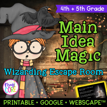 Preview of Main Idea & Details Reading Comprehension Escape Room & Webscape™ 4th 5th Grade