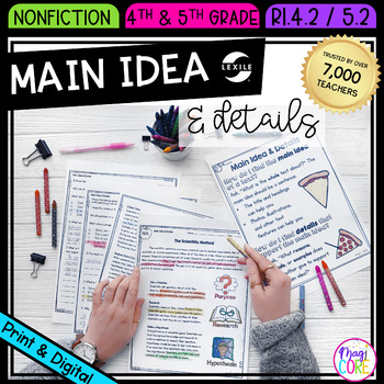 Preview of Main Idea Supporting Details Reading Comprehension Passages Anchor Chart 4th 5th