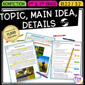 Preview of Main Idea and Details Reading Comprehension Passages & Questions RI.2.2 RI.3.2