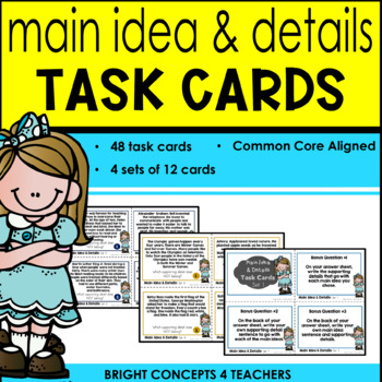 Preview of Main Idea & Details Task Cards