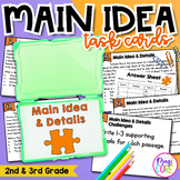 Main Idea & Details Task Cards 2nd 3rd Grade Reading Compr
