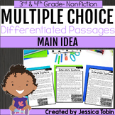 Main Idea Differentiated Reading Passages 3rd Grade & 4th 