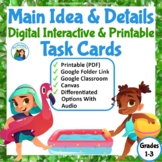 Digital/Printable Main Idea Task Cards w/ Differentiation 