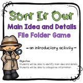 Main Idea and Details File Folder Game