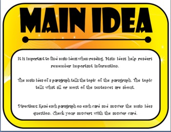 Preview of Main Idea Flip Cards