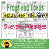 Main Idea Fluency TDQs & More Frogs and Toads CLOSE READIN