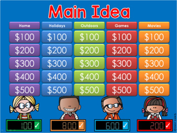 * Main Idea - Jeopardy style game show by Tiny Toes | TpT