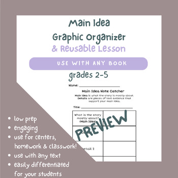 Preview of Main Idea Graphic Organizer & Lesson