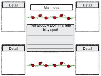 Main Idea Graphic Organizer Worksheet 1st Grade by Alicia Bates | TpT